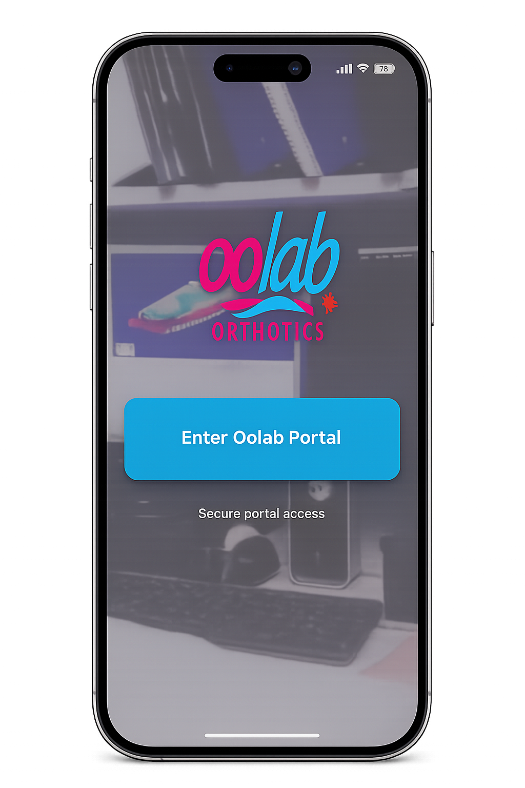 iPhone showing the 3D foot scanning portal