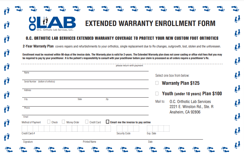 Download warranty form